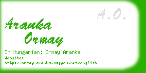aranka ormay business card